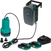 Vonroc Accu Dompelpomp 20V - 90W – 3.800 l/h, 0,6 bar – vlakzuigend - schoon- en vuilwater | Incl. 2x 2.0Ah accu en snellader