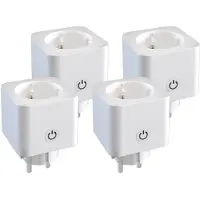 LEDVION - 4x Slimme Stekker WiFi - Smart Plug - 16A - Energiemeter - Werkt met Alexa, Google Home & Siri - Wit