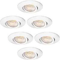 LEDVION - 6x LED Inbouwspot - Wit - 3W - CCT 2200K-4000K - Ø86mm - Dimbaar - RVS - IP65