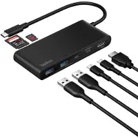 Belkin CONNECT USB-C 7-in-1 met dubbele USB-C poorten, zwart (AVC023hqBK)
