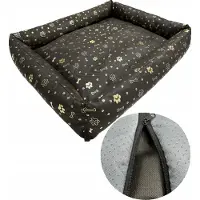 WBM Sewing Waterdicht Hondenkussen 100x75cm Afneembaar, Goud Pootjes Design