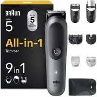 Braun Verzorgingsset voor baardverzorging, elektrische scheerapparaat Series 5, precisie, 9-in-1, accuvoeding