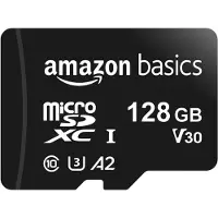 Amazon Basics LSMICRO128GU3 Micro SDXC Class 10 UHS-I U3 V30 microSDXC-geheugenkaart, 128 GB, Class 10 / UHS-III