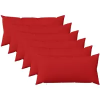vidaXL Kussensloop 6 st HEERLEN Rood 40 x 80 cm Stof