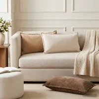 vidaXL Kussensloop 6 st HOUTEN Crèmekleurig 40 x 80 cm Chenille Stof
