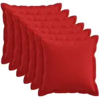 vidaXL Kussensloop 6 st HOUTEN Rood 35 x 35 cm Faux Linnen