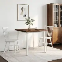 vidaXL Eettafel met levendige rand 80 x 80 x 75 cm Massief Acacia Hout