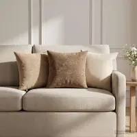 vidaXL Kussensloop 2 st HEERLEN Crèmekleurig 35 x 35 cm Chenille Stof