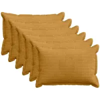 vidaXL Kussensloop 6 st HOUTEN Geel 40 x 60 cm corduroy