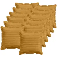vidaXL Kussensloop 12 st HOUTEN Geel 45 x 45 cm corduroy