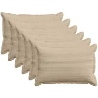 vidaXL Kussensloop 6 st HOUTEN Taupe 30 x 50 cm corduroy
