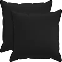 vidaXL Kussensloop 2 st HOUTEN Zwart 55 x 55 cm Faux Linnen