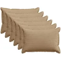 vidaXL Kussensloop 6 st HOUTEN Bruin 40 x 60 cm corduroy