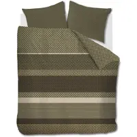 Beddinghouse Dekbedovertrek Fera Groen Flanel-240 x 200 / 220 cm | Lits-Jumeaux