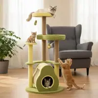 Merkloos Avocado kattenboom met privéverblijf en springplanken, kleur groen