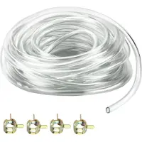 Merkloos PVC-slang, 5 meter - Transparant - 8 mm x 11 mm - Met 4 klemmen - Flexibel - Duurzaam - Geschikt voor het transporteren van brandstof