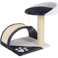 Lionto Kattenkrasboom "Kratzbaum Klein" met pluchen bal en veel sisal, hoogte 43 cm, grijs/wit