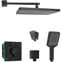 SANITINO - Doucheset met thermostaat en inbouwlichaam hansgrohe, accessoires kielle, mat zwart SANI21HKK403