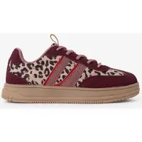 Sissy-Boy Donkerpaarse sneakers met leopard print | Maat: 33
