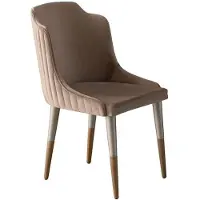 AEA Braune Esszimmerstühle Gruppe Küchenstühle 6tlg Stoffstühle Esszimmer