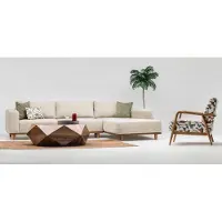 AEA Komplette Ecksofa L-Form Sessel Polstersofa Stoffsofa Beige Sofa Couch