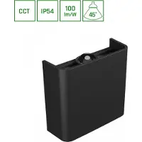 Spectrum LED buitenlamp wandlamp Lunarix 1, zwart, IP54, 2W, 200lm, CCT 2700K/4000K/6500K, op/neerwaarts, 45°