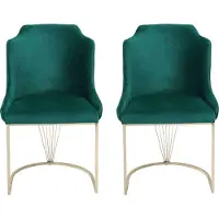 AEA Designer Grüner Esszimmerstuhl 2x Stühle Luxus Einsitzer Moderne Esszimmer