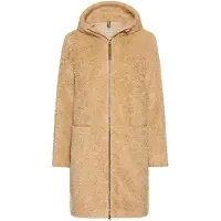 Camel active dames teddyjas, lang model met rits aan de voorkant en capuchon, kasjmier