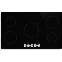 Klarstein Kochheld 90 cm inductiekookplaat - 5-zone elektrische inductiekookplaat, 8700 W boost, draaiknopbediening, restwarmte-indicator, oververhittingsbeveiliging, glaskeramische kookplaat, zwart