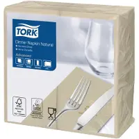 Essity Denmark A/S Serviet Tork 39x39 cm 2-lag 1/8-voudig Natuur,12 pk x 150 stk/krt (150 x, 39 x 39 cm)
