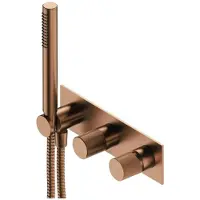 Omnires Contour - Inbouwmengkraan met inbouwdeel, voor 2 functies, met accessoires, geborsteld koper CT8035-1CPB