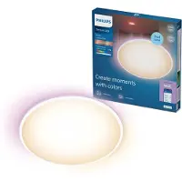 Philips Smart Lighting - Rune Plafondlamp - 2 lichtzones - RGB - Gekleurd en instelbaar wit licht - Dimbaar - Wit - 21W - Rond - Werkt met de WiZ app - Wifi