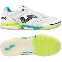 Joma Top Flex Rebound Zaalvoetbalschoenen (IN) Wit Zilvergrijs Turquoise Felgeel