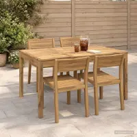 vidaXL Tuin Eettafel Wit 147 x 88,5 x 75 cm Massief Acacia Hout