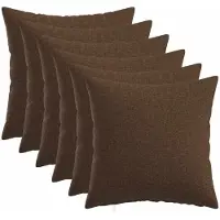vidaXL Kussensloop 6 st HEERLEN Bruin 35 x 35 cm Stof