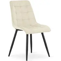 Leobert Chaise - - Tweedelig - Lichtbeige veloursstof / Zwarte poten