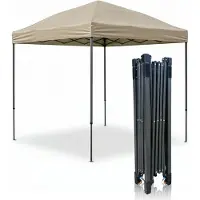 Westerholt Partytent - 300x300x285cm - Hoogte Verstelbaar - PVC - Polyester - Harmonica- Frame -Khaki