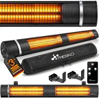 Tresko infrarood verwarming, 3000 W, met afstandsbediening, elektrisch, voor op het terras, met 3 warmtestanden, terrasverwarming voor binnen en buiten, wandverwarming, infrarood verwarming,