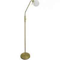 Olucia - AYLEEN - Vloerlamp - Wit / Messing - Vorm: Rond