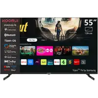 Koorui K55Q1UQ-T8, 55 inch, 4K QLED, TIZEN TV, Randloos ontwerp, Dynamisch geluid met Dolby Audio, Top-end metalen afwerking
