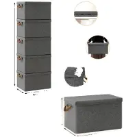 OEM Opbergbox, grote capaciteit, gemakkelijk in gebruik, zwart, 5-delig