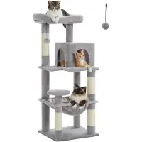 Famanu Kattenkrabpaal 116 cm met hangmat, geschikt voor grote katten