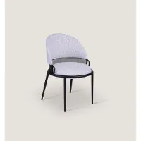 AEA Weißer Esszimmerstuhl Luxus Stühle Polster Einsitzer Textil Stil Möbel
