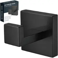 Delvant Mat Zwarte RVS Handdoekhaak SQUARE - Minimalistisch