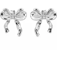 Cilla Jewels Zilverkleurige Strik Oorknopjes met Lintdetail