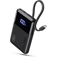 Iniu 45W Powerbank, ultra compact, 10000mAh met geïntegreerde USB-C kabel