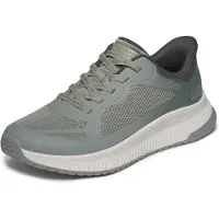 SKECHERS dames Bobs Squad 4 sneakers, model Staple Look, kleur: olijfgroen met een "Hot Melt" mesh bovenkant en meerdere kleuren