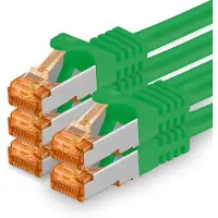 1aTTack.de , 0,5 meter - Cat.7 netwerkkabel, groen - 5 stuks Gigabit Ethernet LAN-kabels