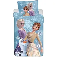 Javoli Frozen peuterdekbedovertrek white Snowflake - 100 x 135 cm - Katoen