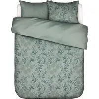 Essenza Claudine Dekbedovertrek Katoen Dusty teal - Lits-Jumeaux XL – 260x200/220 cm